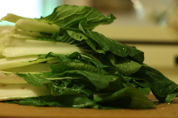 A tower of bok choy