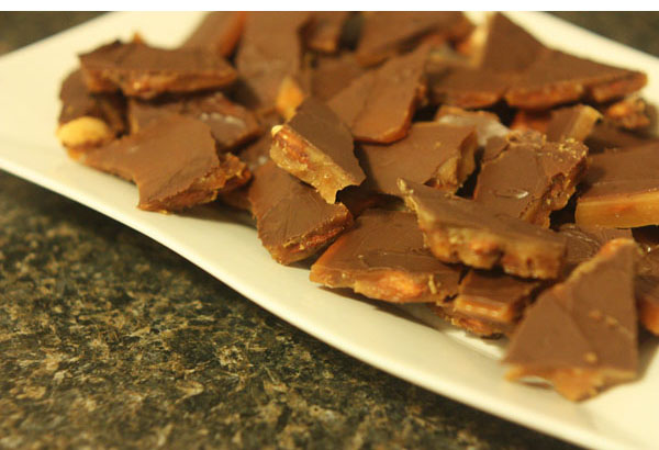 Plate of toffee
