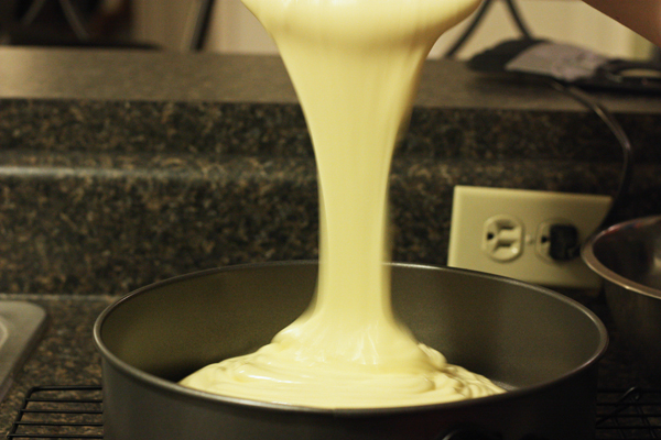 Pouring batter