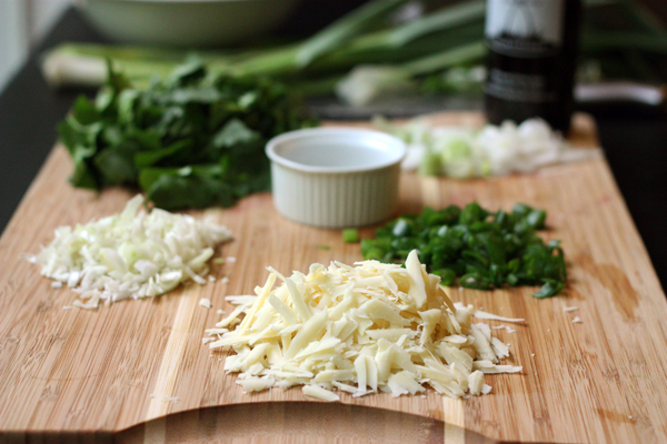 Grated and chopped