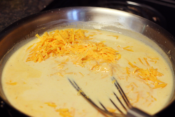 Roux to cheese sauce