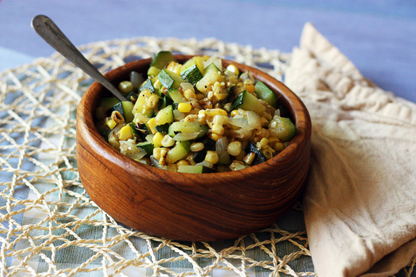 Skillet Corn with Zucchini & Onion