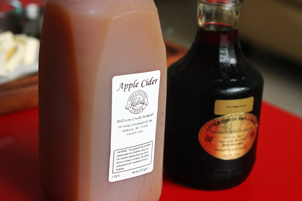 Fresh cider and maple syrup