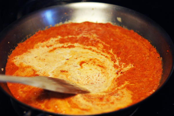 Blended creamy sauce