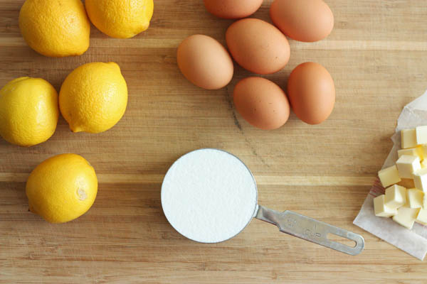 Lemon, eggs, butter, sugar