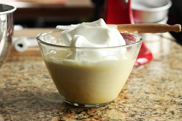 Folding in egg whites