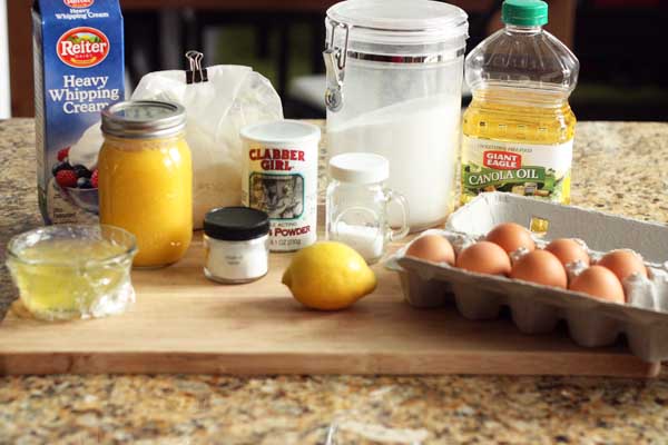 Lots of yellow and white ingredients