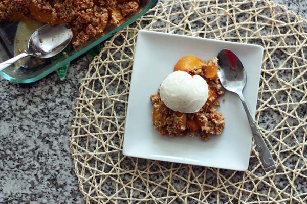 Peach and Almond Crumble
