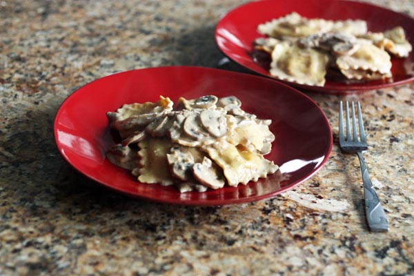 Ravioli with Mushroom Sauce