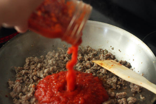 Adding the sauce