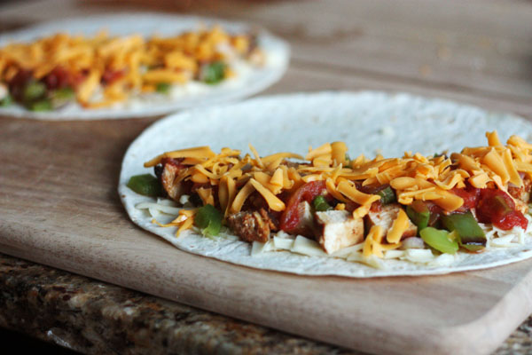 Making the quesadillas