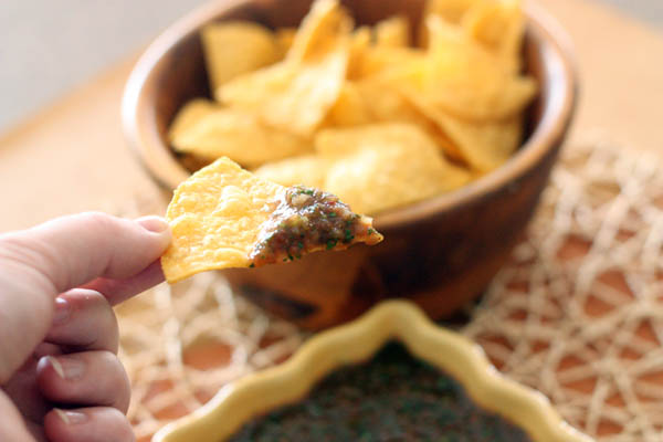 Adobo Cilantro Salsa with Chips