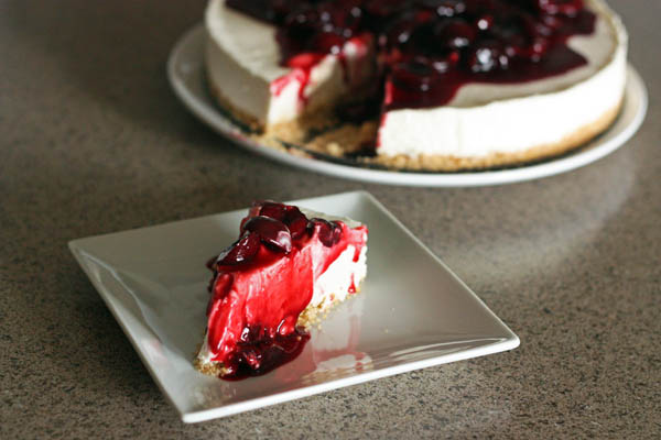 Almost No Bake Cherry Cheesecake